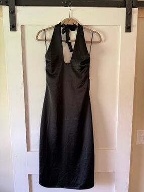 jason wu black halter dress Jason Wu Dresses | Nwt Jason Wu Black Satin Halter Midi Dress S | Color: Black | Size: S